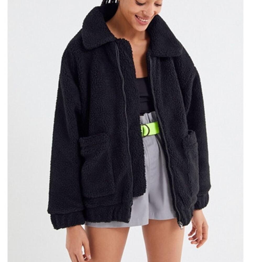 I.AM.GIA Pixie Teddy Coat Jacket Black Size Small